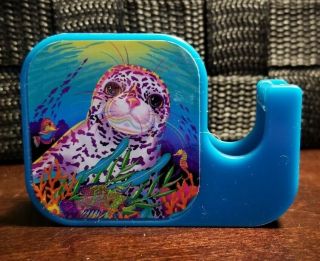 Vintage Lisa Frank Sticker Tape Dispenser Seal Pup Ocean Life