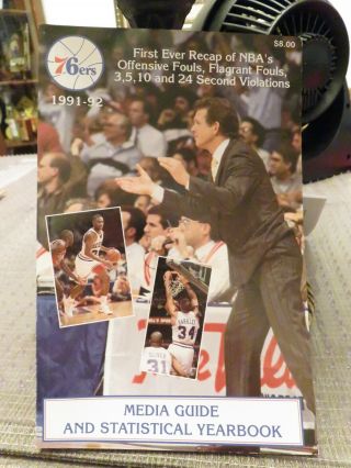 Philadelphia 76ers 1991 - 1992 Media Guide And Statistical Yearbook