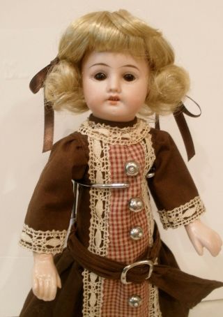 Antique 11 " German Doll,  Perfect Bisque Head,  Composition Body