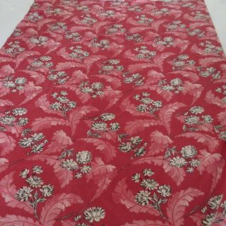 1 Yard Civil War Era Antique Red Cotton Fabric 25w " Collect Or Quilt Restoratio