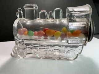 Mopothers Locomotive Antique Vintage Glass Candy Container