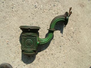 Antique Heavy Cast Iron Green Paint Street Lamp Sconce