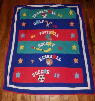 Vtg Jc Penney Little Boys Room Quilt Blanket 90 