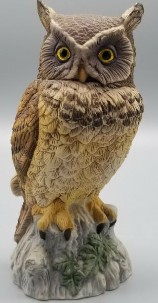 Vintage Japan Andrea By Sadek Porcelain Horned Owl Figurine 9339 7 " Tall