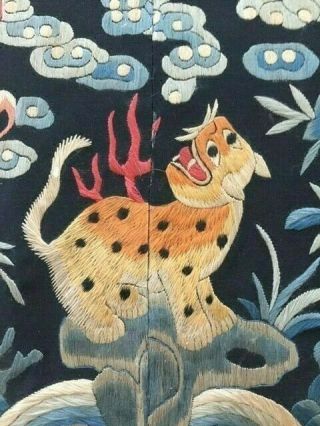 Antique Chinese Embroidered Rank Badges satin stitch on cotton 2