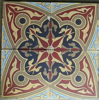 Vintage (6) Boch Freres Maubeuge Art Nouveau Ceramic Tiles 6 - 7/8 " X 3/4 " Salvage