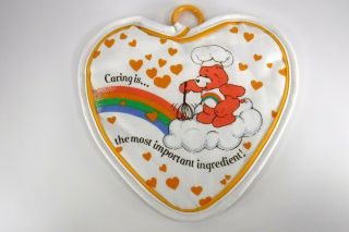 Rainbow Care Bears Vintage Oven Mitt Heart Shaped Pot Holder Caring Pride
