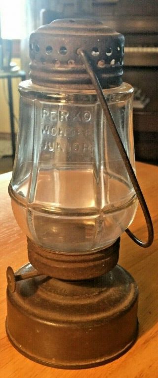 Antique Vintage Skaters Lantern - Perko Wonder Junior Perkins Marine Oil Lamp