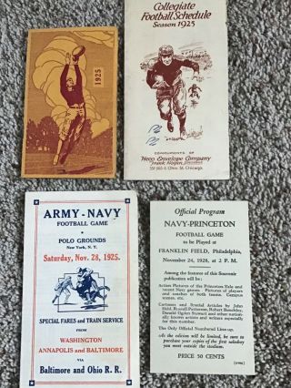Vintage Football Papers,  Army - Navy 1925 Train Paper,  1925 Navy Football & More