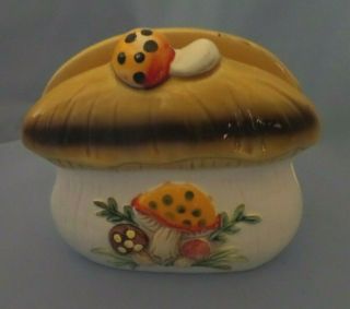 Vintage Merry Mushroom Ceramic Napkin Holder Sears Japan 1978