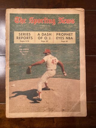 October 19,  1968 The Sporting News Bob Gibson St.  Louis Cardinals On Cover