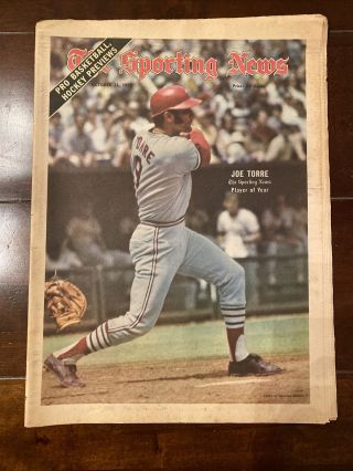 October 23,  1971 The Sporting News Joe Torre St.  Louis Cardinals Player Of Year