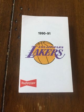 Los Angeles Lakers 1990 - 91 Pocket Schedule - Budweiser