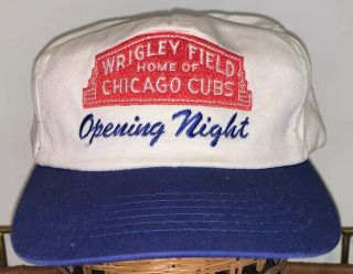 Vintage Chicago Cubs Wrigley Field Opening Night Baseball Cap Snapback Hat Men