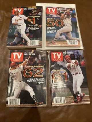 Mark Mcgwire St.  Louis Cardinals Set Of 4/4 Tv Guide 