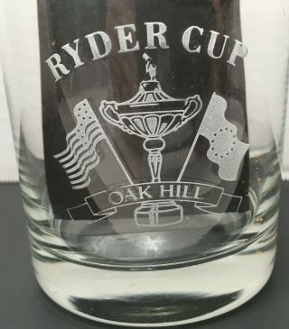 Ryder Cup Pga Golf Vintage 1995 Oak Hills Country Club Memorabilia Rocks Glass