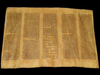 Torah Scroll Bible Vellum Manuscript Leaf 200 Yrs Old Morocco Book Of Leviticus