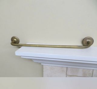 Vintage Brass Towel Holder Bar 19 3/4inches Long In