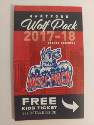 2017 - 2018 Hartford Wolf Pack Pocket Schedule Ahl York Rangers Georgiev