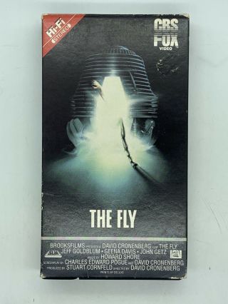 The Fly 1987 Vhs Jeff Goldblum Geena Davis Vtg Horror Movie Cbs Fox