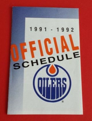 (a) 1991/92 Nhl Edmonton Oilers Pocket Schedule Molson Canadian