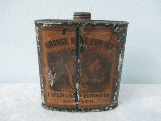 Antique Civil War Era Orange Rifle Powder Flask