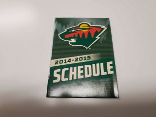 Rs20 Minnesota Wild 2014/15 Nhl Hockey Pocket Schedule - Bud Light