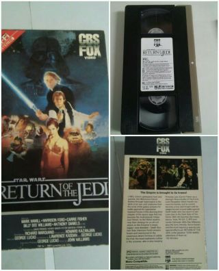 Vtg Cbs Fox Return Of The Jedi Vhs Tape Movie Harrison Ford Star Wars