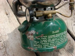 VINTAGE COLEMAN 502 CAMP STOVE W/HEATER CAN 3