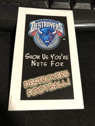 2002 Buffalo Destroyers Arena Football Pocket Schedule Show Us You’re Nuts Versn