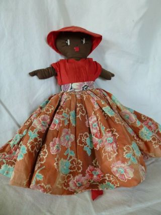 14 " Vintage Black And White Americana Topsy/turvy Doll Very Cute
