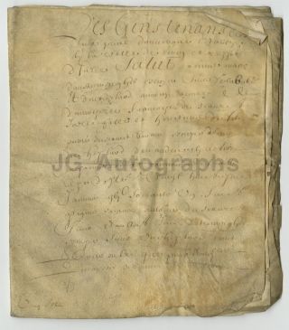 Antique French Manuscript Document - 19 Page Signed Vellum Document