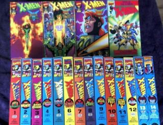 Marvel X - Men Animated T.  V.  Series Vhs 1 - 14 Plus Dark Phoenix Saga - Vintage