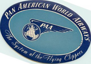 Flying Clippers Pan American World Airways And Luggage Label