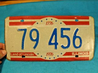 1976 Usa Bi - Centennial Illinois Mi Auto Car License Plate Tag 79 - 456