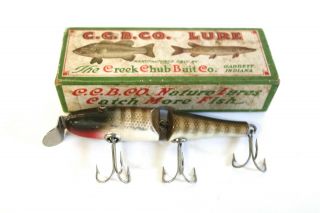 Vintage Creek Chub Bait Company Jointed Pikie Minnow Lure With Correct Box