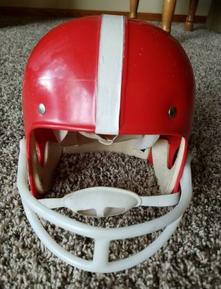 Vtg Red Plastic Football Helmet Kid 60’s 70’s Youth Child Pretend Play Toy Neat