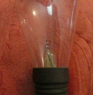 Antique Tipped Light Bulb With Unusual Brass Socket - Unmarked -