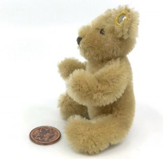 Steiff Teddy Bear Flexible Mini Mohair Plush 11cm 4in ID Button 1970s 2