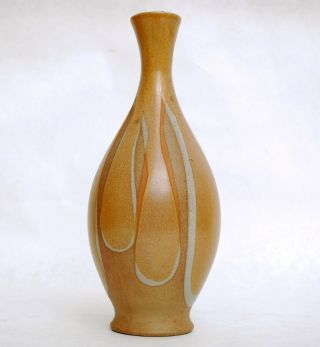 Robert Maxwell Drip Glaze Pottery Vase w/ Sticker - Mid Century Modern 3