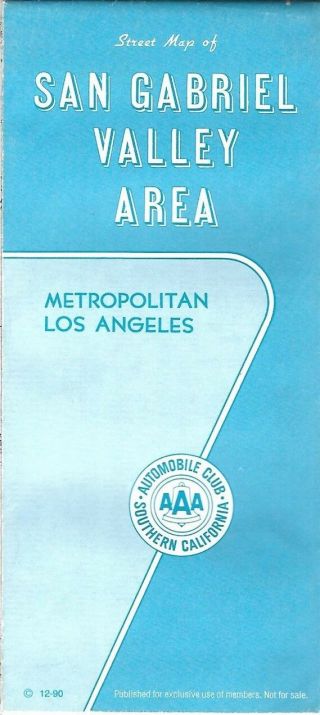 1990 Acsc Road Map San Gabriel Valley California Los Angeles Pasadena Irwindale