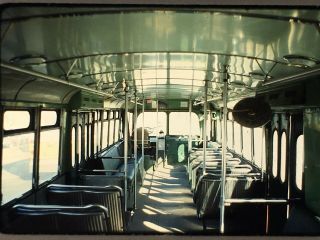 Vintage Mbta Kodachrome 35mm Slide Old Bus Boston Transit Bus Interior 1976