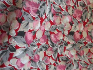 Vintage 1930s Style Karen Alexander Pink Chintz Rayon Fabric 4 Yds X 44 "