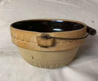 Antique Star Stoneware Co.  Bowl With Bale Handle,  Crooksville Ohio
