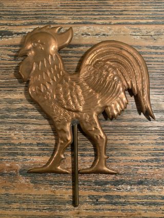 Vintage Copper Rooster Weathervane Topper