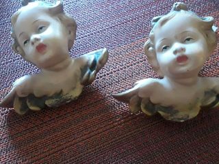 Set Of 2 Vintage Putti Angels Cherubs Wall Hanging Figurines