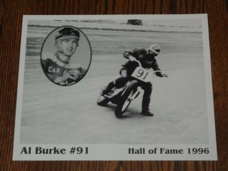 Vintage 1996 Al Burke Harley Davidson Motorcycle Hall Of Fame Racing Photo Rare