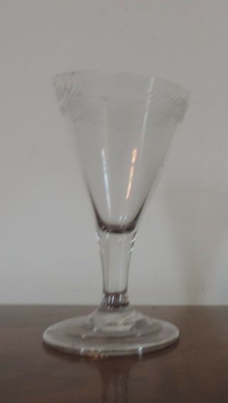 Antique European Red Wine Sherry Flute Glass 18th 19th c.  Rough Pontil England 3