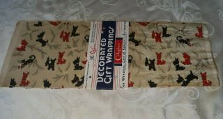 Vintage Christmas Cellophane Gift Wrap Scottie Dogs Old Store Stock $16.  99