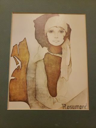 Vintage Ira Roberts 1973 Rosamond Art Print Poster Christine Rosamond Art Deco